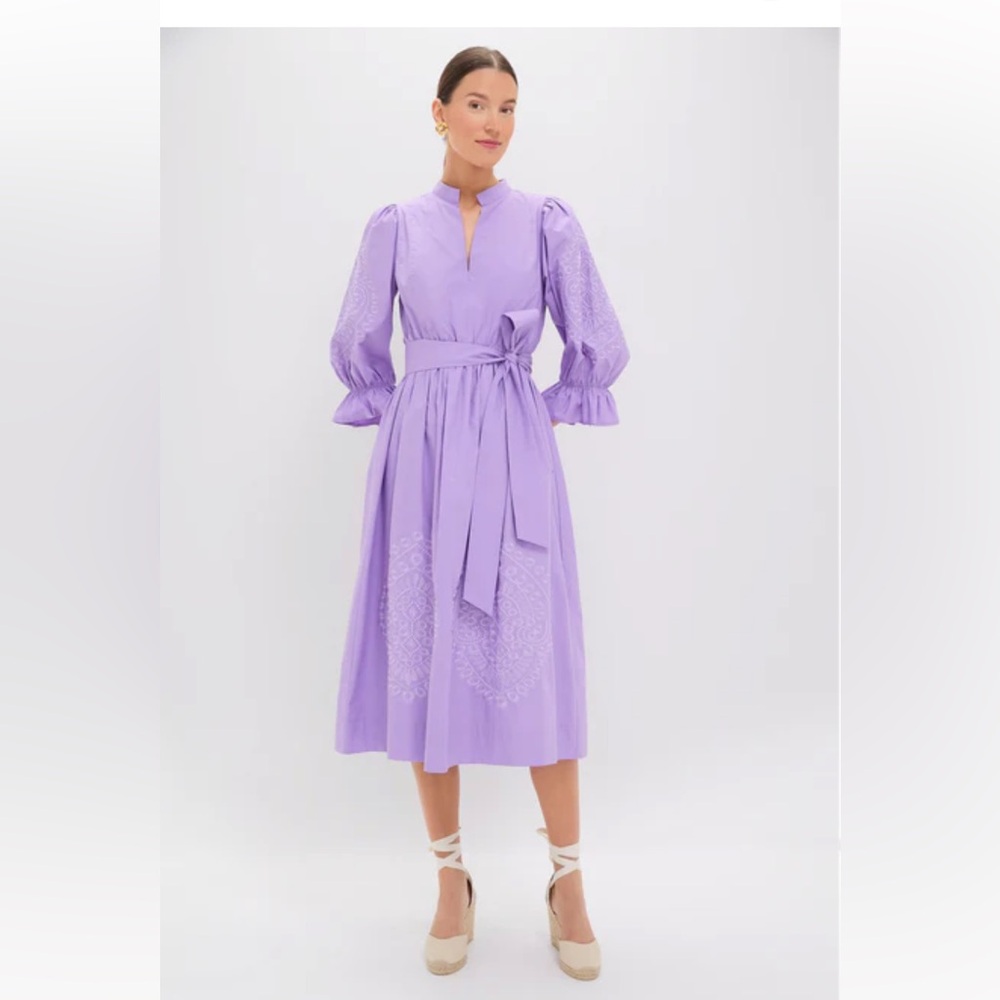 Hyacinth House Lavender Embroidery Dowling Midi Dress - XXL